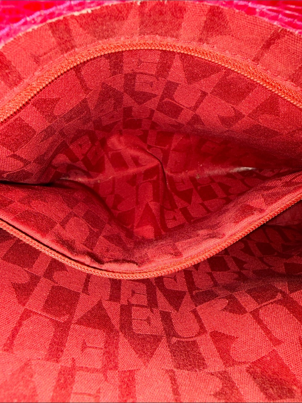 Furla Pink Crocodile-embossed leather Tote Bag rare - Picture 6 of 15